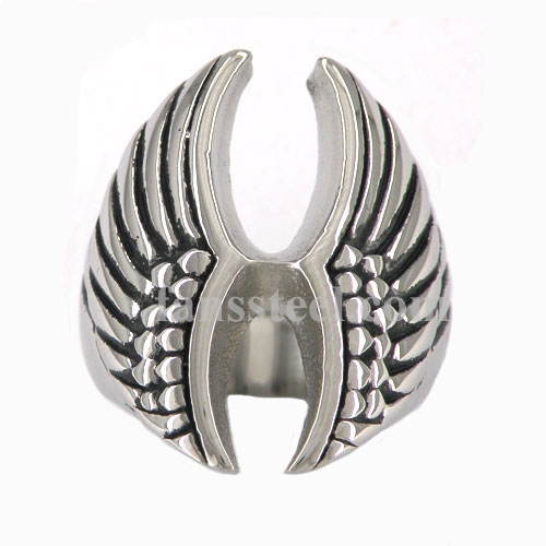 FSR10W57 double angel wing Ring - Click Image to Close
